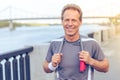 Handsome man during morning run Royalty Free Stock Photo