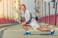 Handsome man during morning run Royalty Free Stock Photo