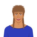 Handsome man with mullet haircut Royalty Free Stock Photo