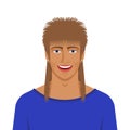 Handsome man with mullet haircut Royalty Free Stock Photo