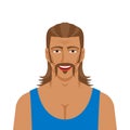 Handsome man with mullet hairstyle Royalty Free Stock Photo
