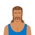 Handsome man with mullet hairstyle Royalty Free Stock Photo