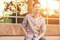 Handsome man outdoors portrait Royalty Free Stock Photo