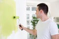 Handsome man painting wall Royalty Free Stock Photo