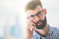 Handsome man on phone Royalty Free Stock Photo