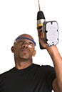 Handsome man with power drill Royalty Free Stock Photo