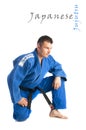 Handsome man practicing jiu-jitsu Royalty Free Stock Photo