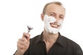 Handsome man preparing to shave Royalty Free Stock Photo