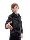 Handsome man ready for a hand shake. Royalty Free Stock Photo