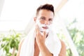 Handsome man ready to shaving his face Royalty Free Stock Photo