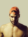 Handsome man in red cap Royalty Free Stock Photo