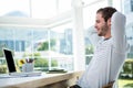 Handsome man relaxing on his desk chair Royalty Free Stock Photo