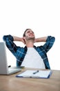 Handsome man relaxing on his desk chair Royalty Free Stock Photo