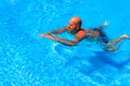 Handsome man relaxing in swimming pool Royalty Free Stock Photo