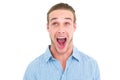 Handsome man screaming out loud Royalty Free Stock Photo