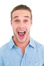 Handsome man screaming out loud Royalty Free Stock Photo