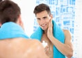 Handsome man after shave Royalty Free Stock Photo