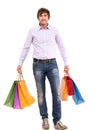 Handsome man with shopping bags