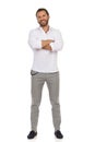 Handsome Man Standing With Arms Crossed. Front View Royalty Free Stock Photo