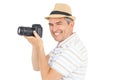 Handsome man taking picture Royalty Free Stock Photo