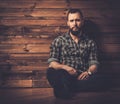 Handsome man wearing checkered shirt