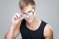Handsome man wearing glasses Royalty Free Stock Photo