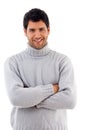 Handsome man wearing woolen sweater