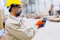 Handsome mature engineer in the factory Royalty Free Stock Photo