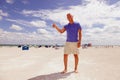 Handsome middle age man at the beach Royalty Free Stock Photo