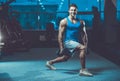 Handsome model young man workout in gym Royalty Free Stock Photo