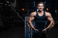 Handsome model young man workout in gym Royalty Free Stock Photo