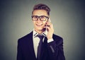 Handsome young modern businessman calling on mobile phone Royalty Free Stock Photo