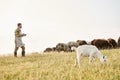 handsome modern farmer with beard and