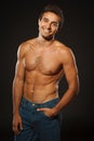 Handsome muscular man shirtless Royalty Free Stock Photo