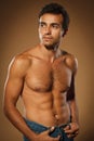 Handsome muscular man shirtless Royalty Free Stock Photo