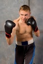 Handsome muscular young boxer Royalty Free Stock Photo