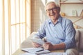 Handsome old man at home Royalty Free Stock Photo