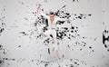 Handsome painter splashing with black paint Royalty Free Stock Photo