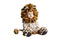 Handsome plump little child in a lion costume.