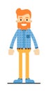 Handsome redheaded bearded hipster character