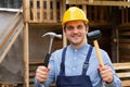 Handsome repairman holding tools Royalty Free Stock Photo