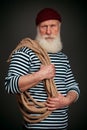 Handsome sailor isolated. Seaman. Royalty Free Stock Photo