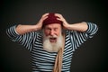 Handsome sailor isolated. Seaman. Royalty Free Stock Photo
