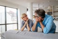 Handsome senior man and attractive old woman are having relationship problems Royalty Free Stock Photo