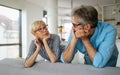Handsome senior man and attractive old woman are having relationship problems Royalty Free Stock Photo