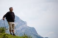 Handsome senior man nordic walking Royalty Free Stock Photo