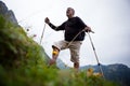 Handsome senior man nordic walking Royalty Free Stock Photo