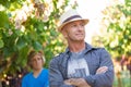 Handsome senior man in straw hat Royalty Free Stock Photo