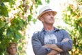 Handsome senior man in straw hat Royalty Free Stock Photo