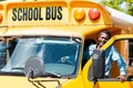 handsome senior school bus driver looking Royalty Free Stock Photo